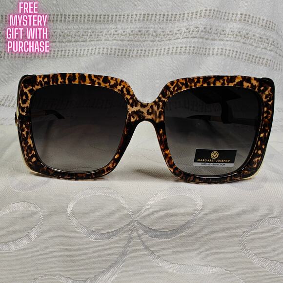 Margaret Josephs Oversized Sunglasses – Leopard Print | NWT | - Picture 1 of 4